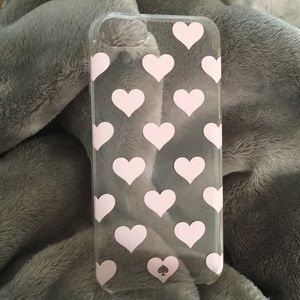 Kate Spade iPhone 5 clear pink polka dot case